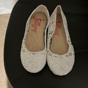 White lace flats Jelly Pop